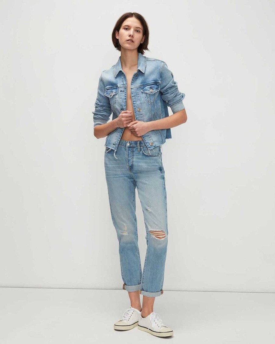 Donne 7 For All Mankind Jeans | Giacca Da Camionista Classica Vintage Di Lusso In Floreale Lvfloralj