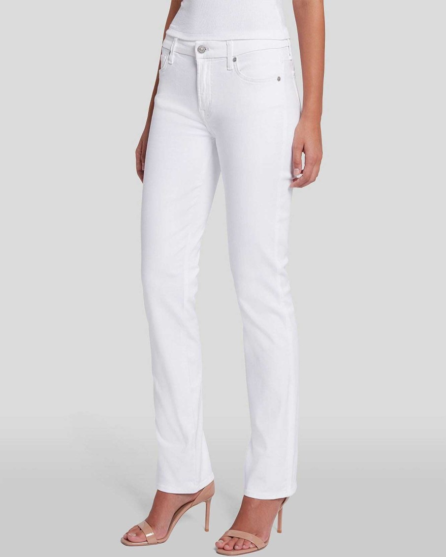 Donne 7 For All Mankind Jeans | Slim Illusion Kimmie Dritto Dentro Bianco Lussuoso