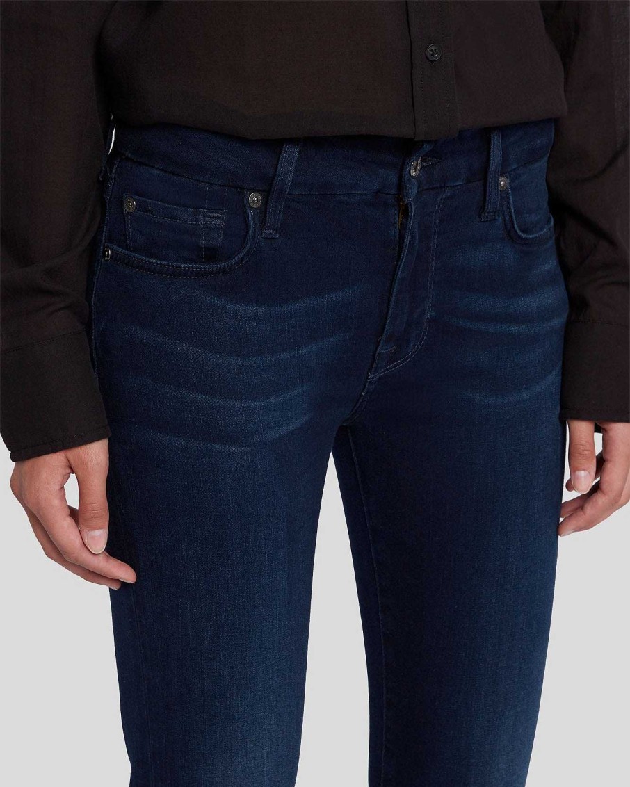 Donne 7 For All Mankind Jeans | Skinny Slim Alla Caviglia Illusion In Blu Crepuscolo Siltwltblu