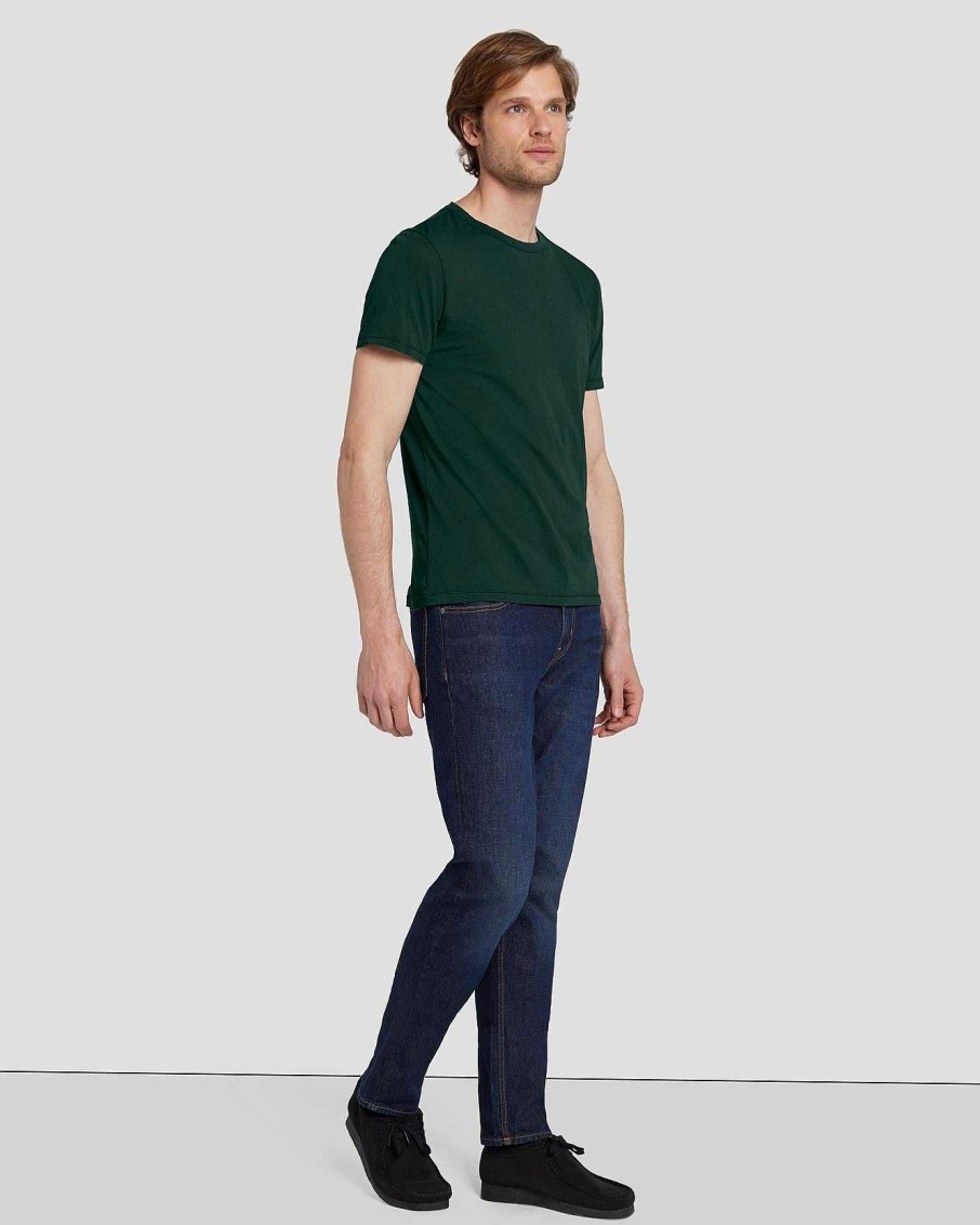 Uomo 7 For All Mankind Magliette | Maglietta Leggera Come Una Piuma Cacciatore Verde