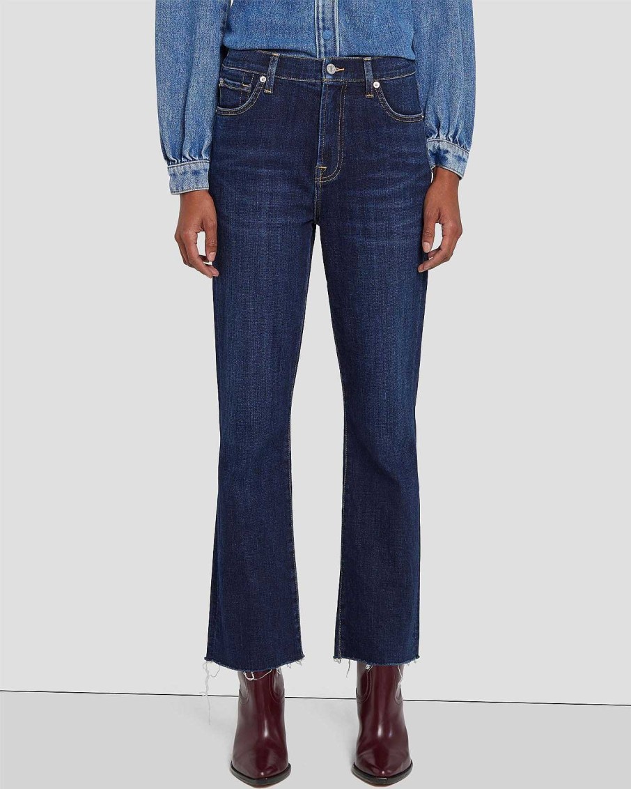 Donne 7 For All Mankind Jeans | Calza Slim A Vita Alta In Twill Rotto Calix