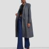 Donne 7 For All Mankind Giacche E Cappotti | Cappotto Bicolore A Righe Grigio