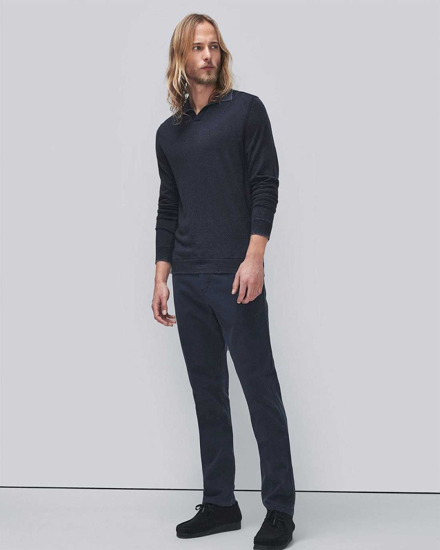 Uomo 7 For All Mankind Jeans | Chino Slimmy Affusolato Dalle Prestazioni Di Lusso Marina Di Raso