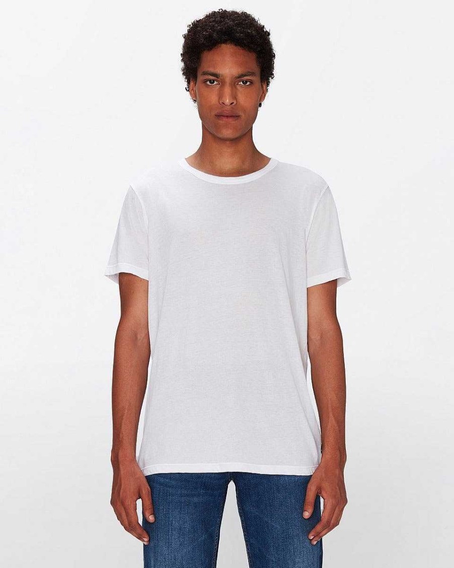 Uomo 7 For All Mankind Camicie | T-Shirt In Cotone Leggerissimo Bianco