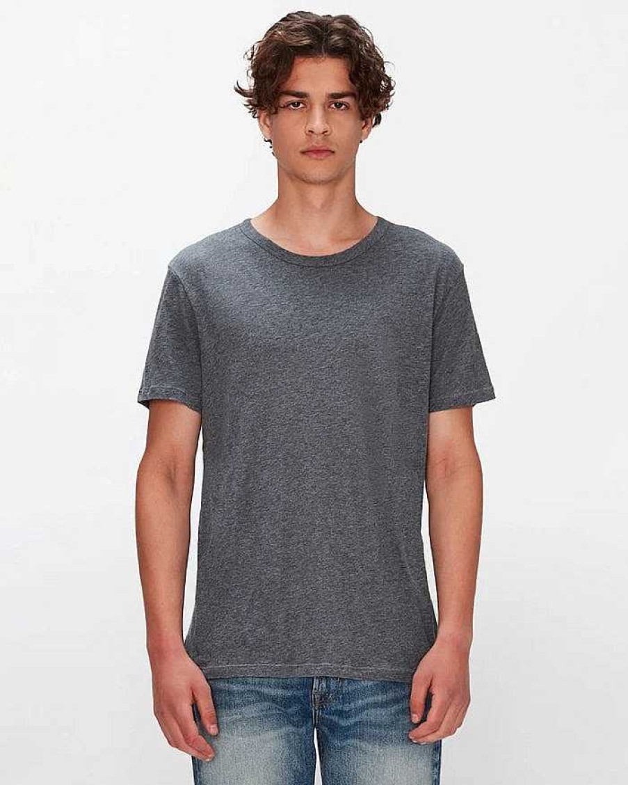 Uomo 7 For All Mankind Camicie | T-Shirt In Cotone Leggerissimo Erica Grigia