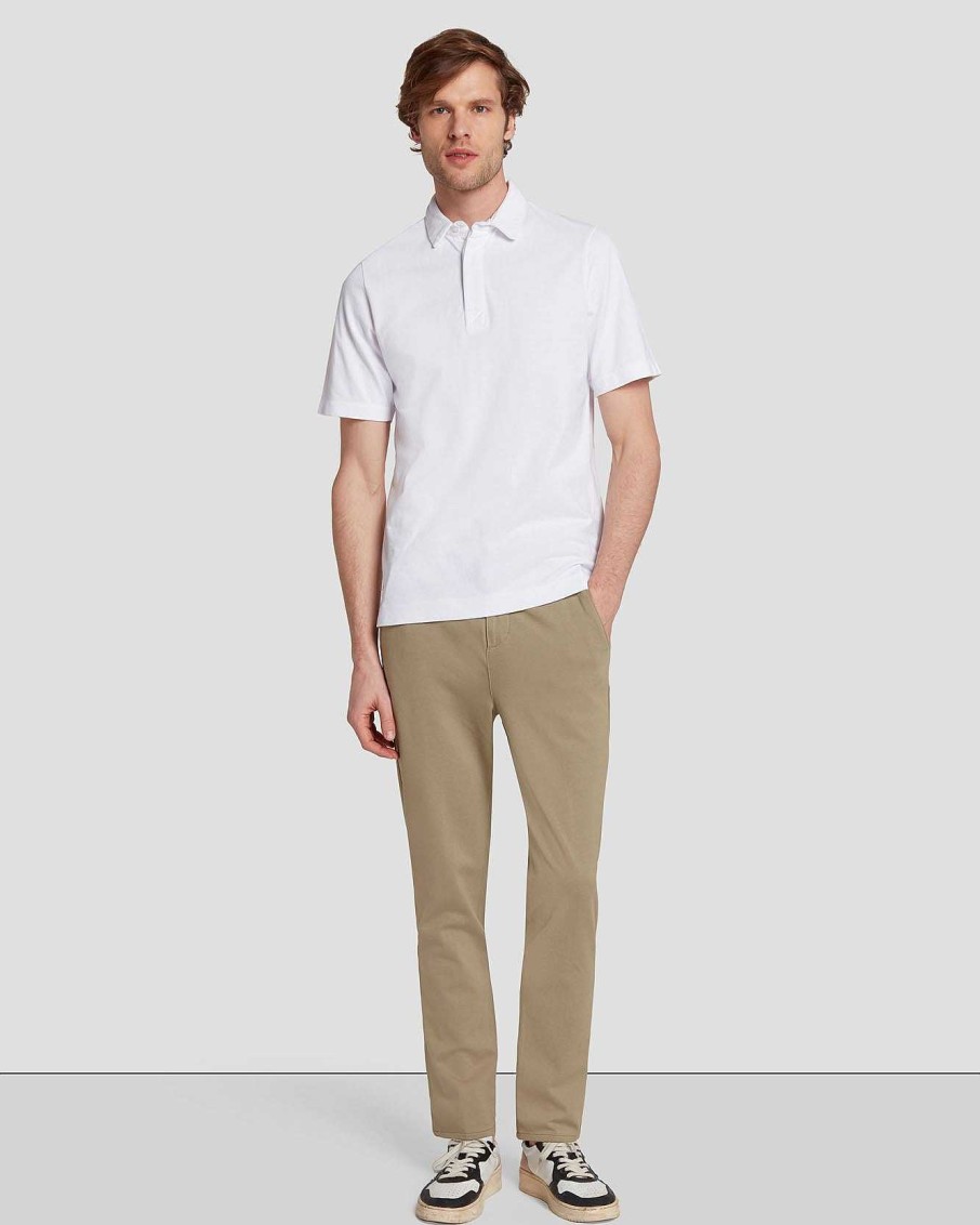 Uomo 7 For All Mankind Camicie | Polo In Maglia Pique Bianco