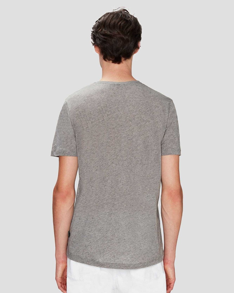 Uomo 7 For All Mankind Magliette | T-Shirt In Misto Cashmere Erica Grigia