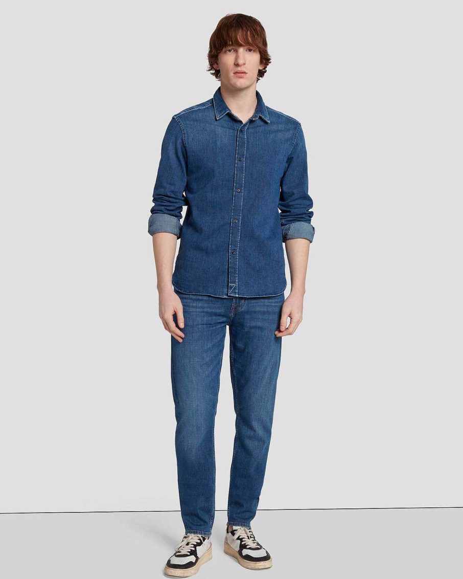 Uomo 7 For All Mankind Jeans | Camicia Di Jeans A Sinistra Dentro Evasione