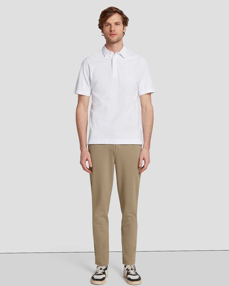 Uomo 7 For All Mankind Camicie | Polo In Maglia Pique Bianco