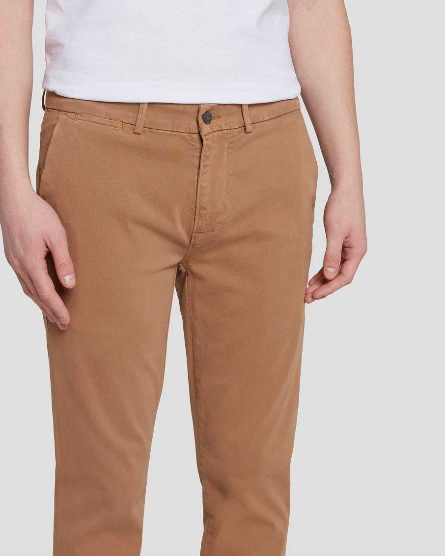 Uomo 7 For All Mankind Pantaloncini E Pantaloni | Chino Slimmy Affusolato Dalle Prestazioni Di Lusso Letto Del Fiume