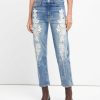 Donne 7 For All Mankind Jeans | Easy Slim Con Ricamo Floreale Dentro Ventura