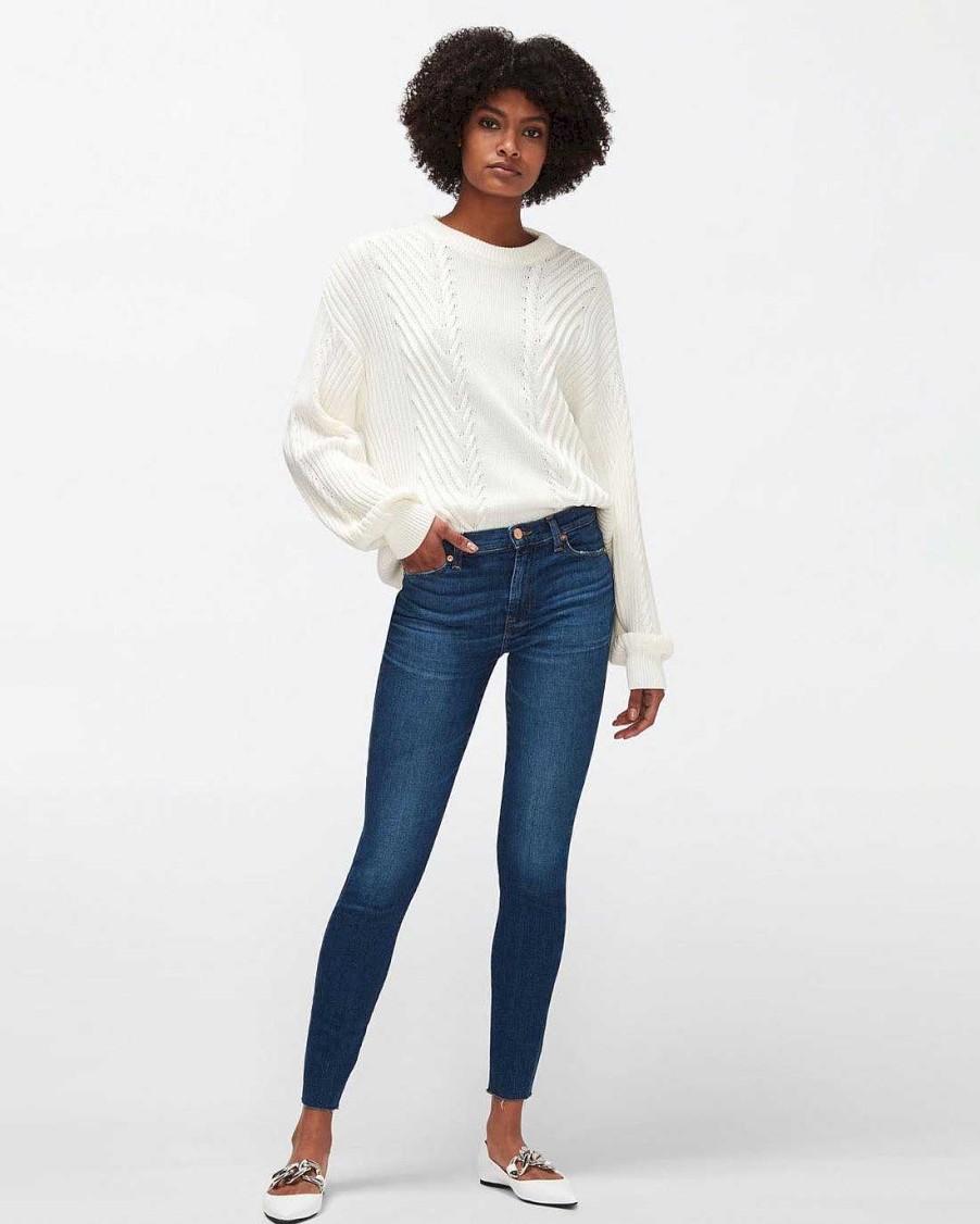 Donne 7 For All Mankind Jeans | Slim Illusion A Vita Alta Skinny Dentro Alta Linea