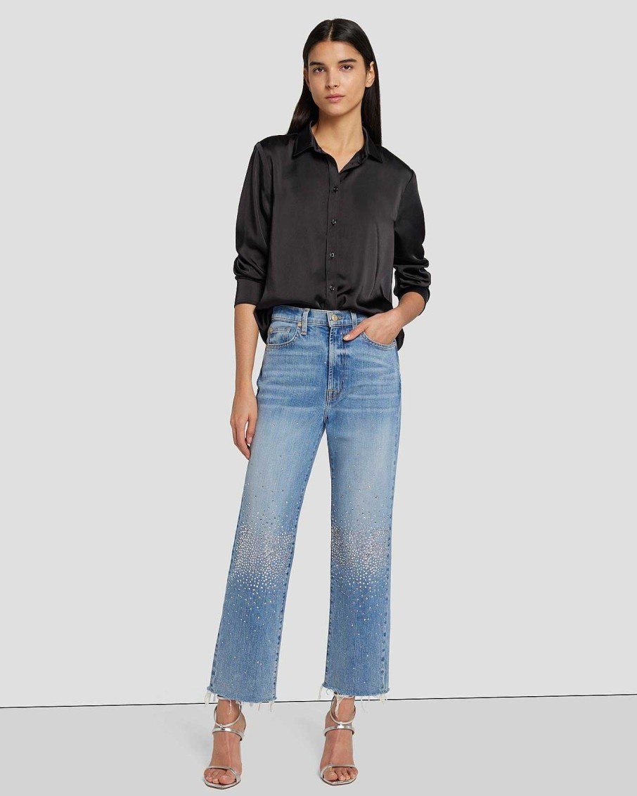 Donne 7 For All Mankind Jeans | Tubo Da Stufa Decorato Logan Inno A