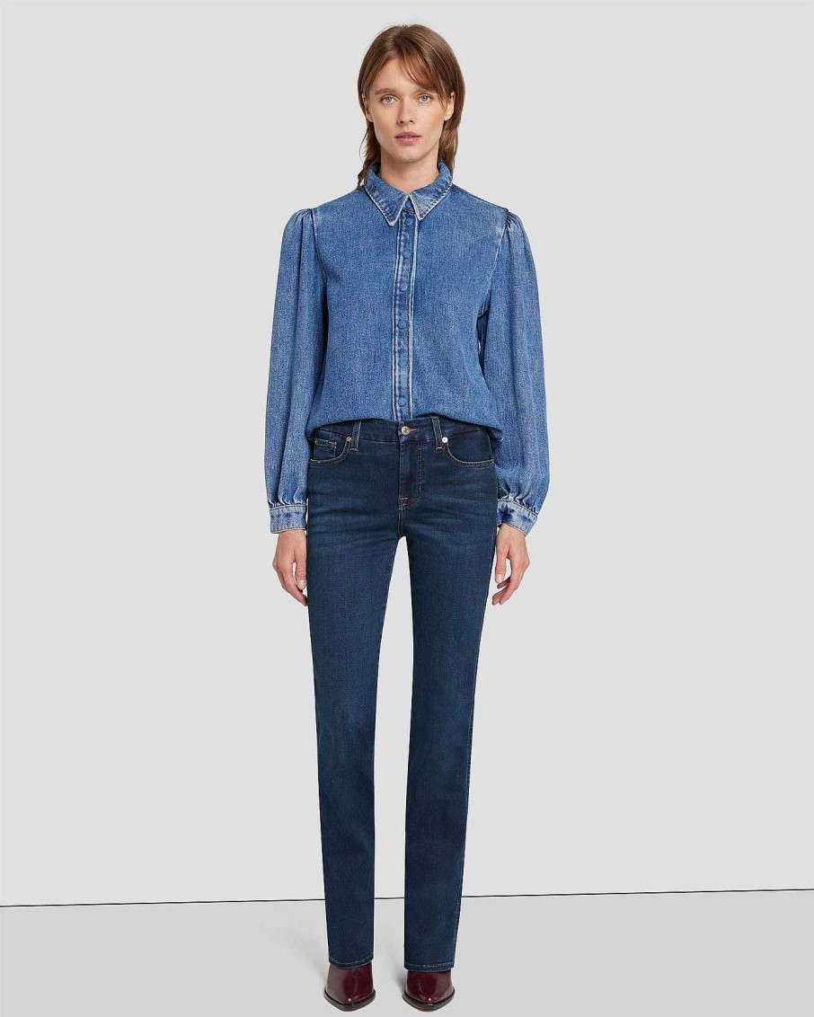 Donne 7 For All Mankind Jeans | B(Air) Kimmie Direttamente Risciacquato Indaco