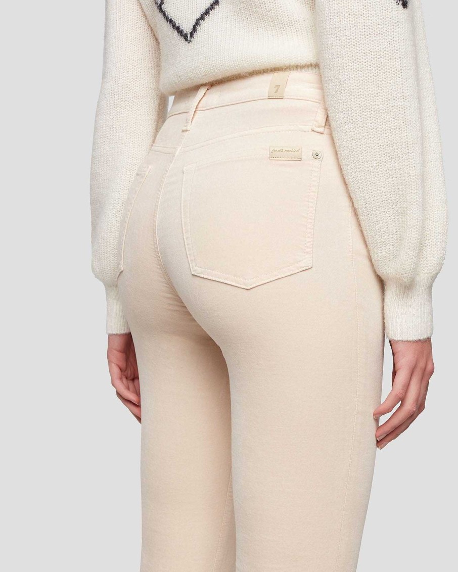 Donne 7 For All Mankind Pantaloni | Calza Slim A Vita Alta In Velluto Tapioca