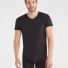 Uomo 7 For All Mankind Magliette | Confezione Da 2 Magliette Con Scollo A V Nero