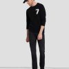 Uomo 7 For All Mankind Maglioni | Girocollo Con Intarsi In Lana E Cashmere Nero