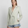 Donne 7 For All Mankind Giacche E Cappotti | Blazer In Lino Su Misura Schiuma Marina