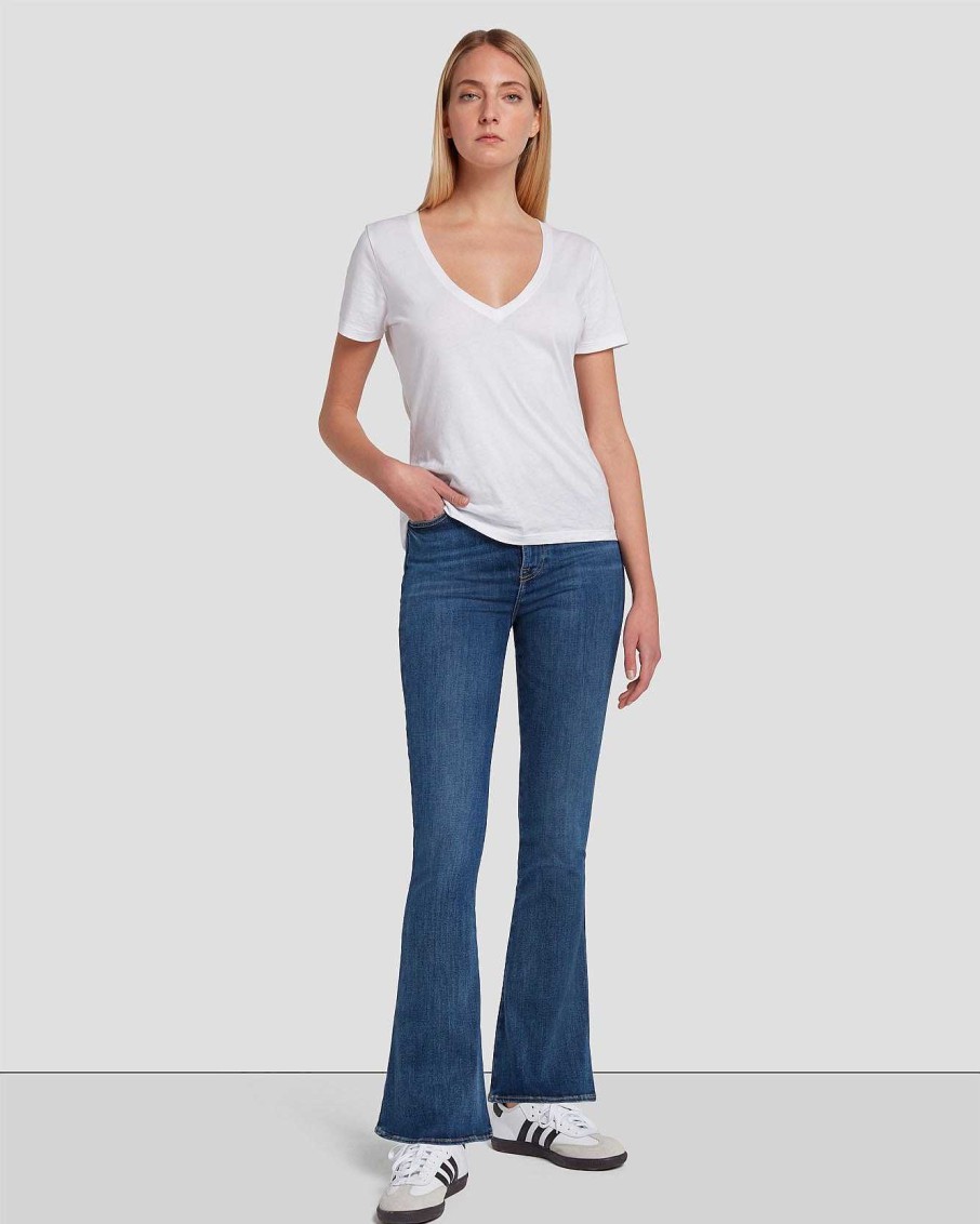 Donne 7 For All Mankind Jeans | Tailorless No Filter Uhr Skinny Boot In Stella Blu