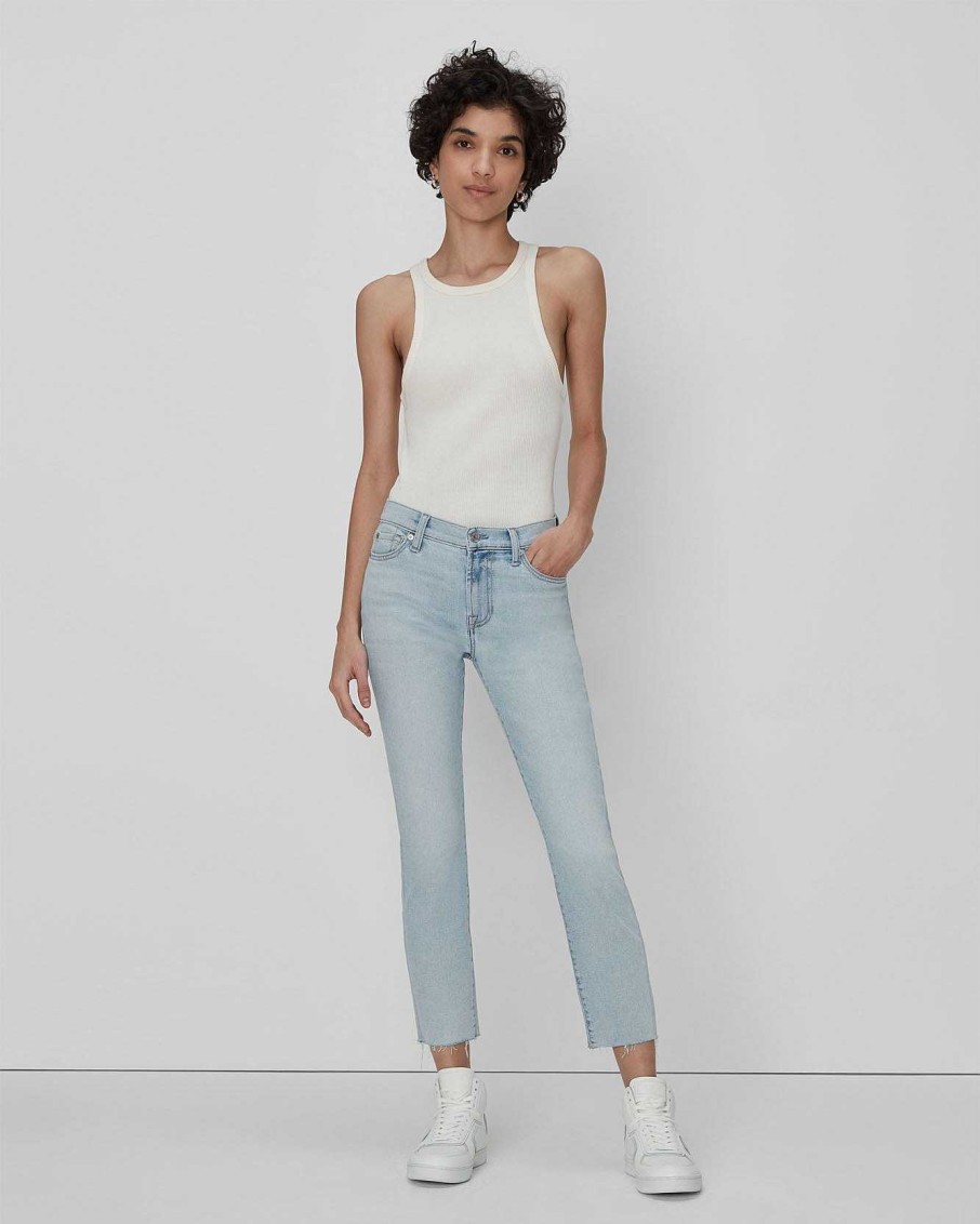 Donne 7 For All Mankind Jeans | Caviglia Roxanne Vintage Di Lusso Sandalo