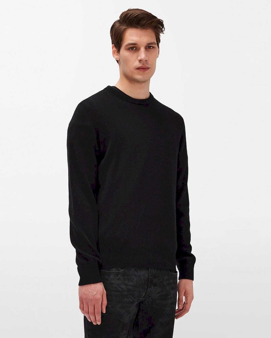 Uomo 7 For All Mankind Maglioni | Girocollo In Cashmere Nero