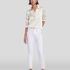 Donne 7 For All Mankind Jeans | Caviglia Roxanne Con Orlo Grezzo In Bianco Alla Moda Che Moda