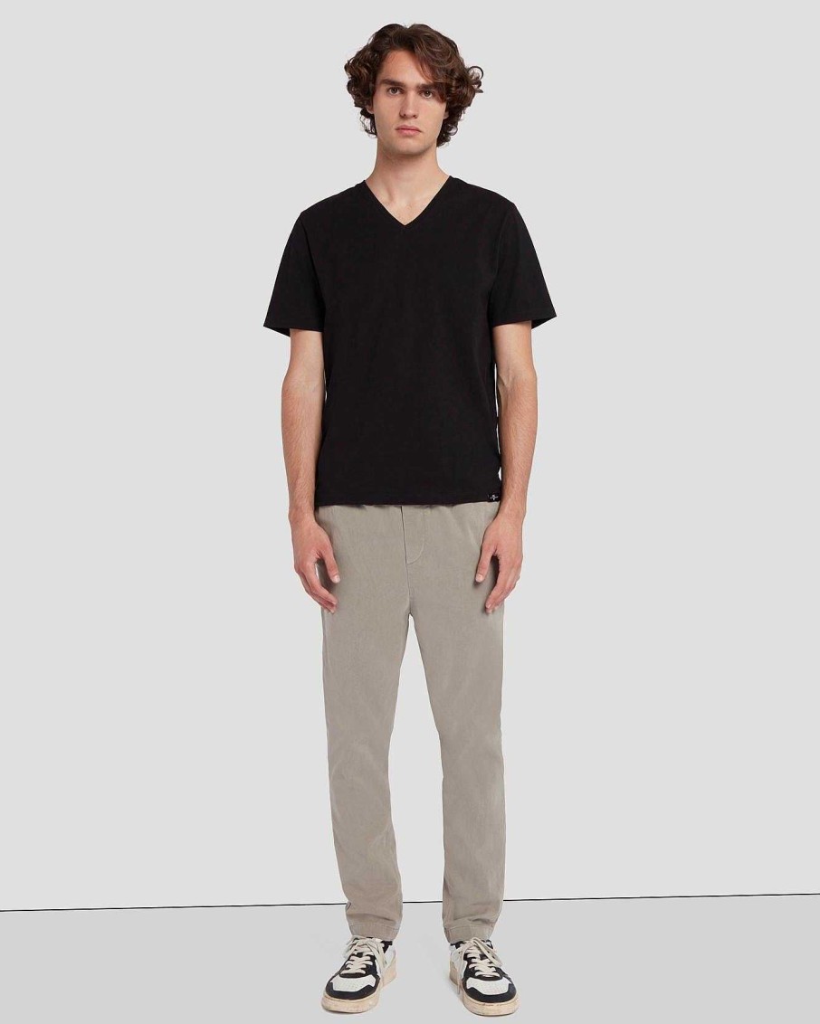 Uomo 7 For All Mankind Pantaloncini E Pantaloni | Jogger In Caldo Twill Grigio Chiaro