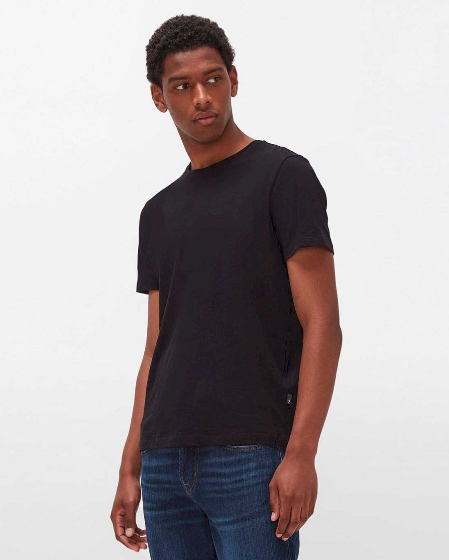 Uomo 7 For All Mankind Camicie | T-Shirt In Misto Cashmere Nero