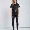 Donne 7 For All Mankind Jeans | B(Air) Skinny Alla Caviglia A Vita Alta Dentro Nero Rivestito