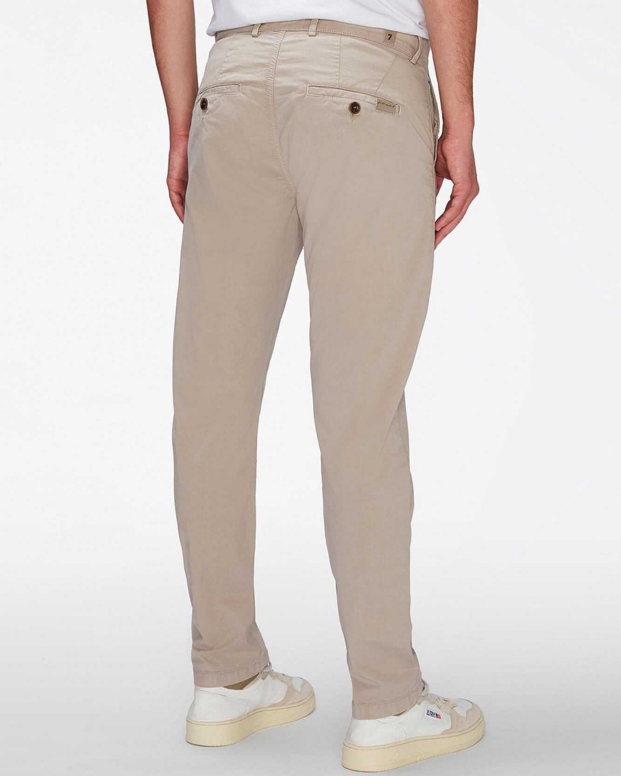 Uomo 7 For All Mankind Pantaloncini E Pantaloni | Airweft Twill Adrien Chino In Sesamo