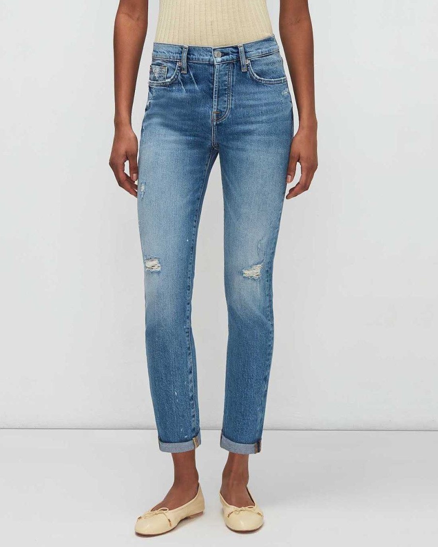 Donne 7 For All Mankind Jeans | Beauty Denim Josefina In Foglia Di Fico Foglia Di Fico De