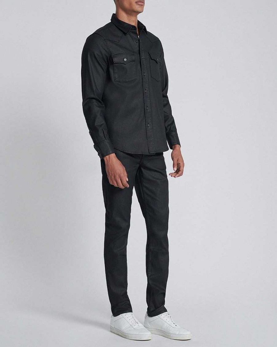 Uomo 7 For All Mankind Jeans | Camicia Rivestita Dentro Nero