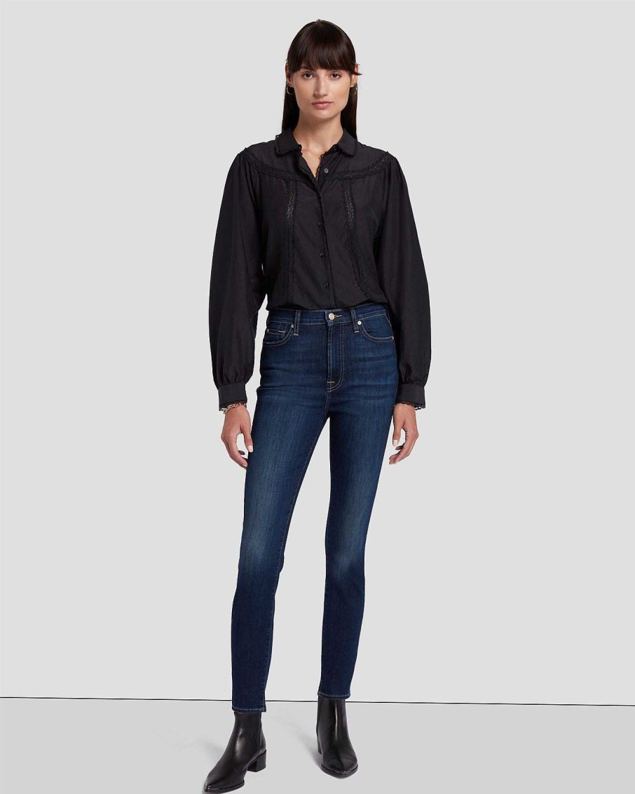 Donne 7 For All Mankind Jeans | Vita Alta Caviglia Skinny Dentro Diana