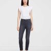 Donne 7 For All Mankind Jeans | B(Air) Jeans Skinny Alla Caviglia A Vita Alta In Grigio Sera Brevnggrido