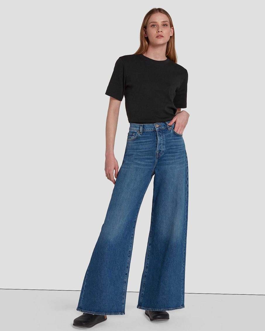 Donne 7 For All Mankind Jeans | Mankind Zoey Gamba Super Larga Esploratore