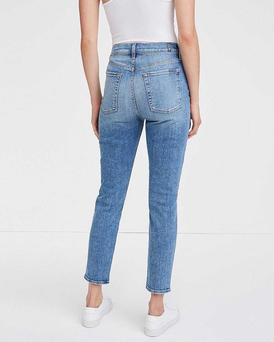 Donne 7 For All Mankind Jeans | Skinny Alla Caviglia A Vita Alta In Stile Sloane Vintage Slovtgdest