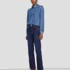 Donne 7 For All Mankind Jeans | Calza Slim A Vita Alta In Twill Rotto Calix