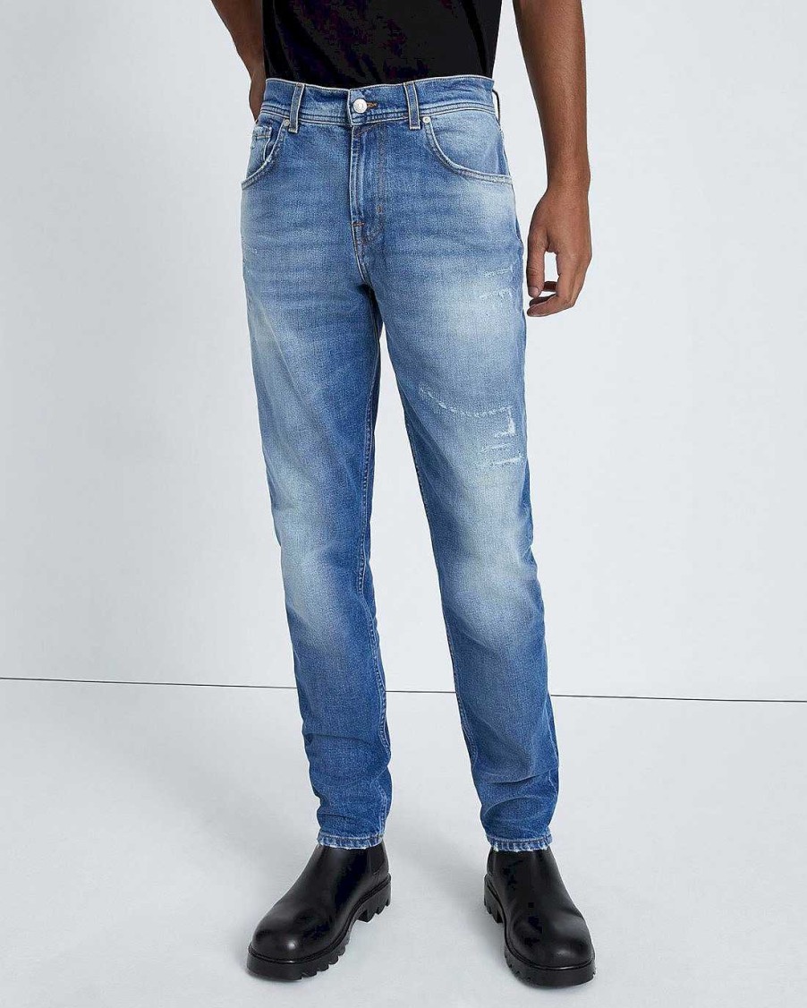 Uomo 7 For All Mankind Jeans | American Vintage Adrien In Blu Selezionato Con Cura