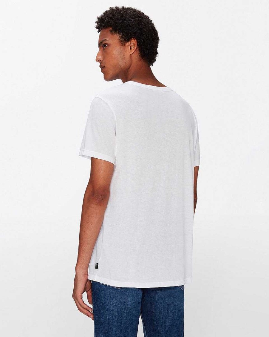 Uomo 7 For All Mankind Camicie | T-Shirt In Cotone Leggerissimo Bianco