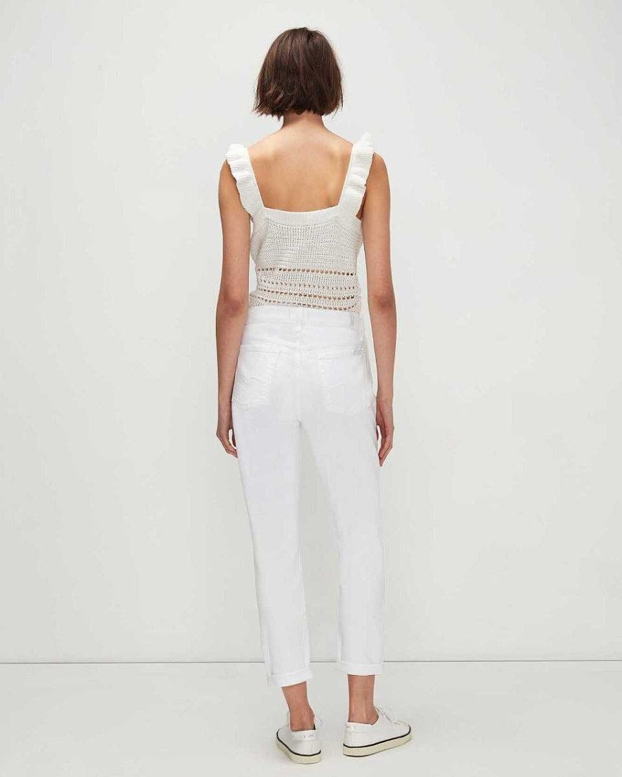 Donne 7 For All Mankind Jeans | Josefina Vintage Di Lusso Con Distruzione In Twill Bianco Rotto Comunque Dest