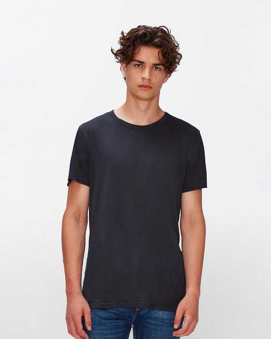 Uomo 7 For All Mankind Camicie | T-Shirt In Cotone Leggerissimo Nero