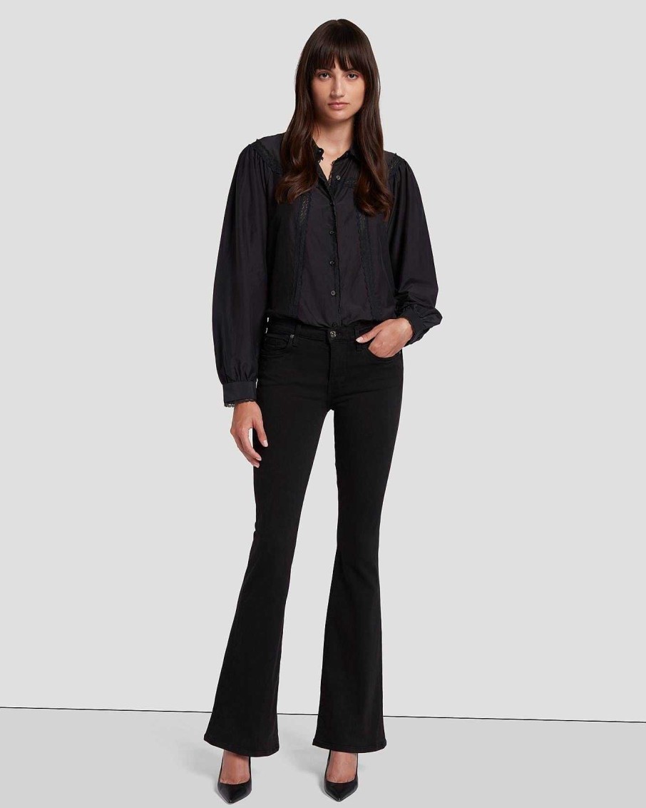 Donne 7 For All Mankind Jeans | Slim Illusion A Vita Alta Ali In Nero