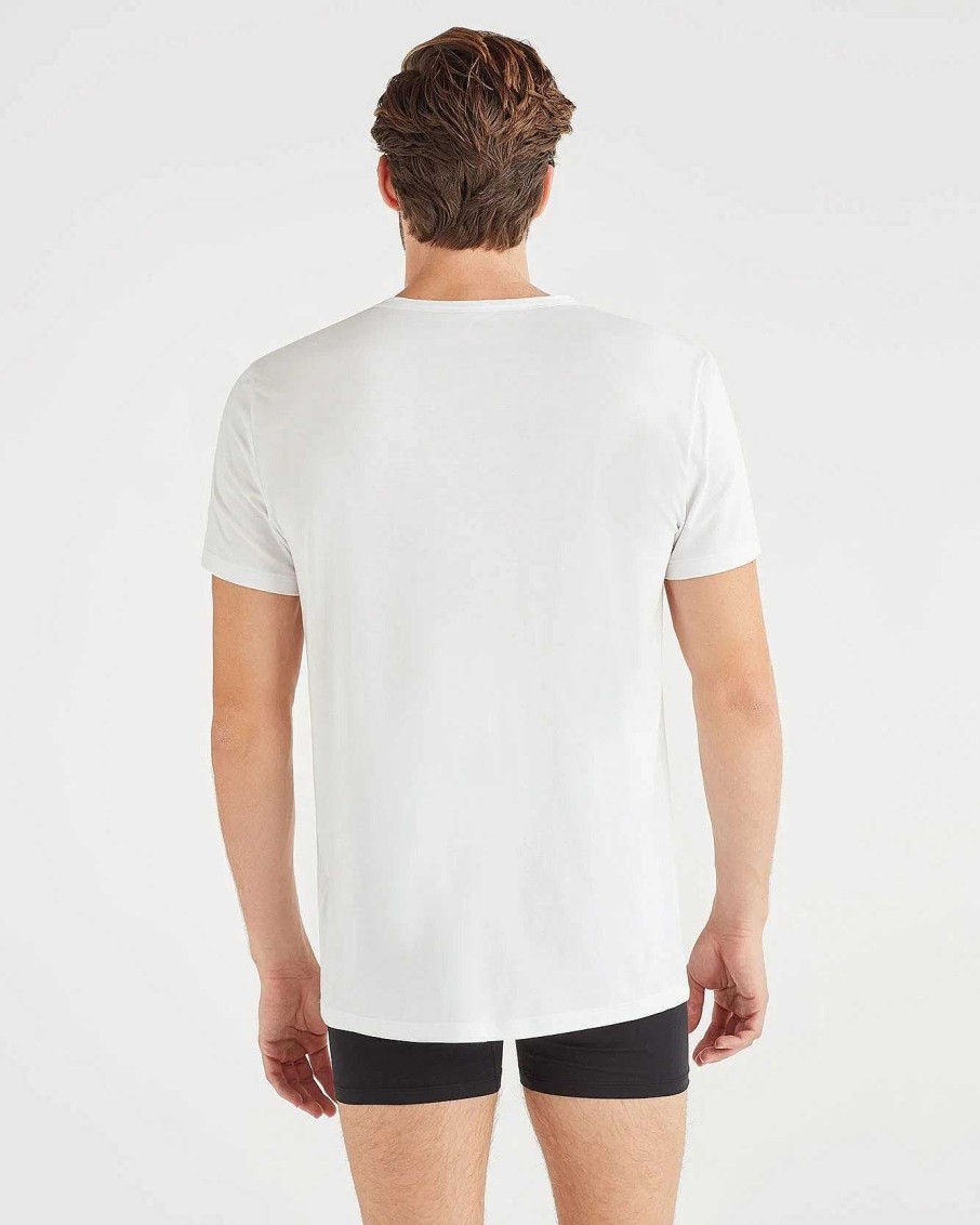 Uomo 7 For All Mankind Magliette | Confezione Da 2 Magliette Con Scollo A V Bianco