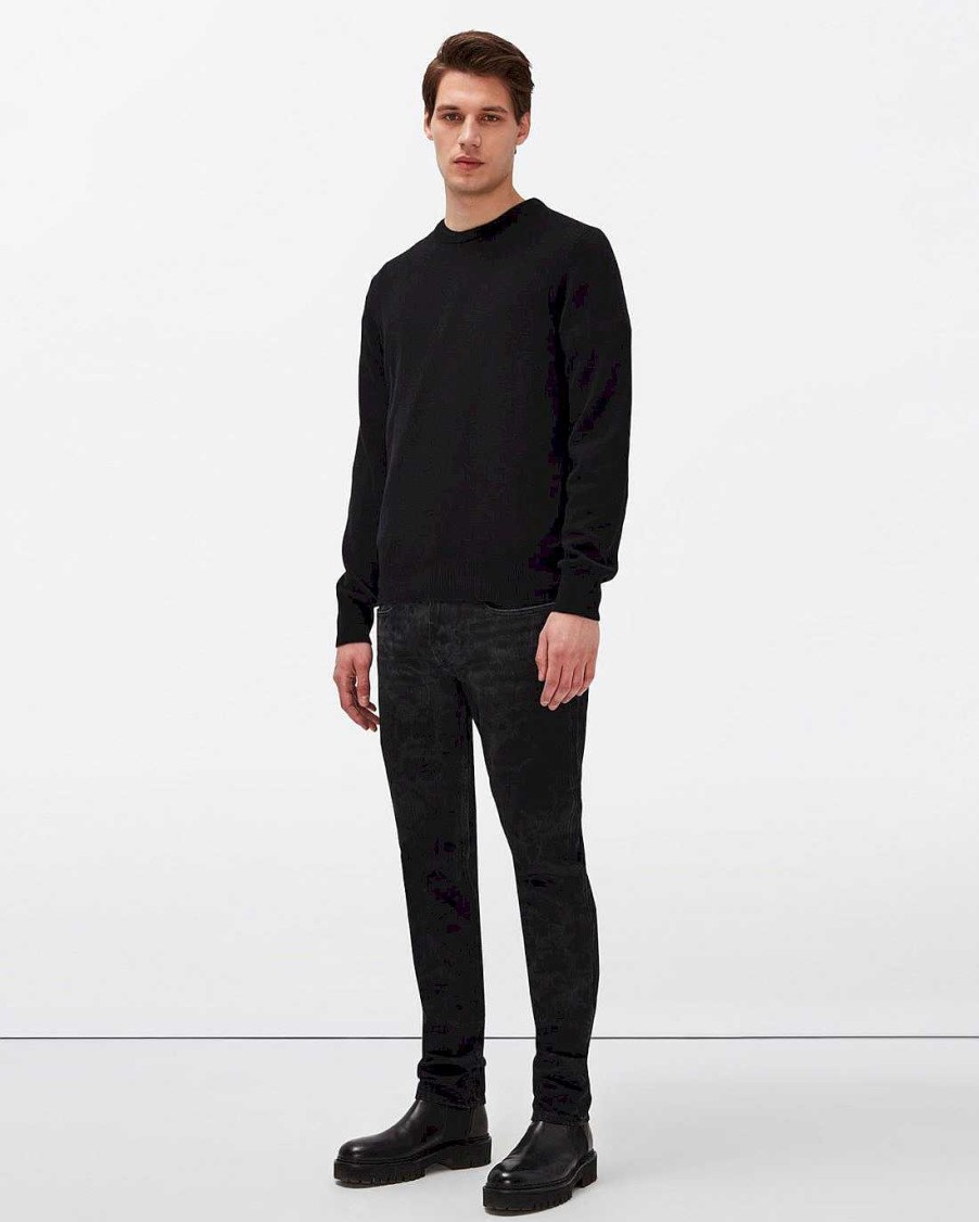 Uomo 7 For All Mankind Maglioni | Girocollo In Cashmere Nero