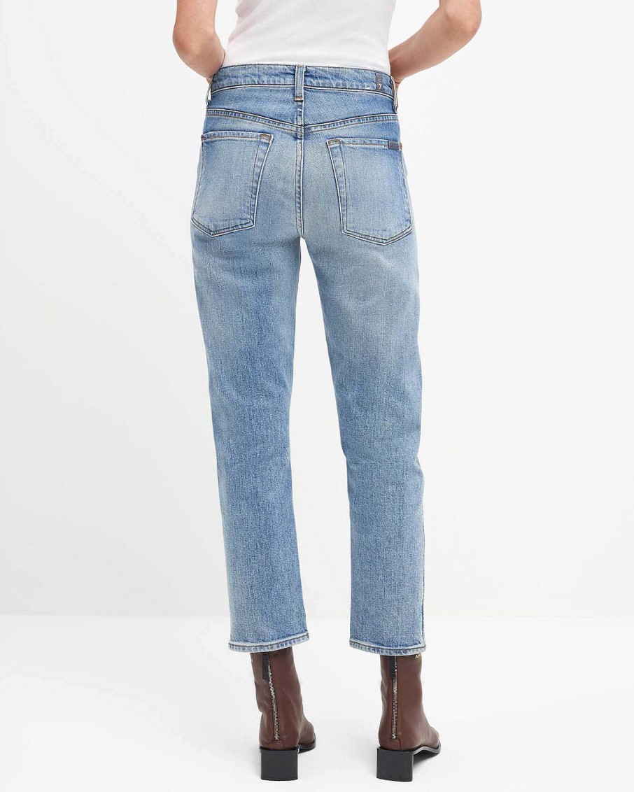 Donne 7 For All Mankind Jeans | Easy Slim Con Ricamo Floreale Dentro Ventura