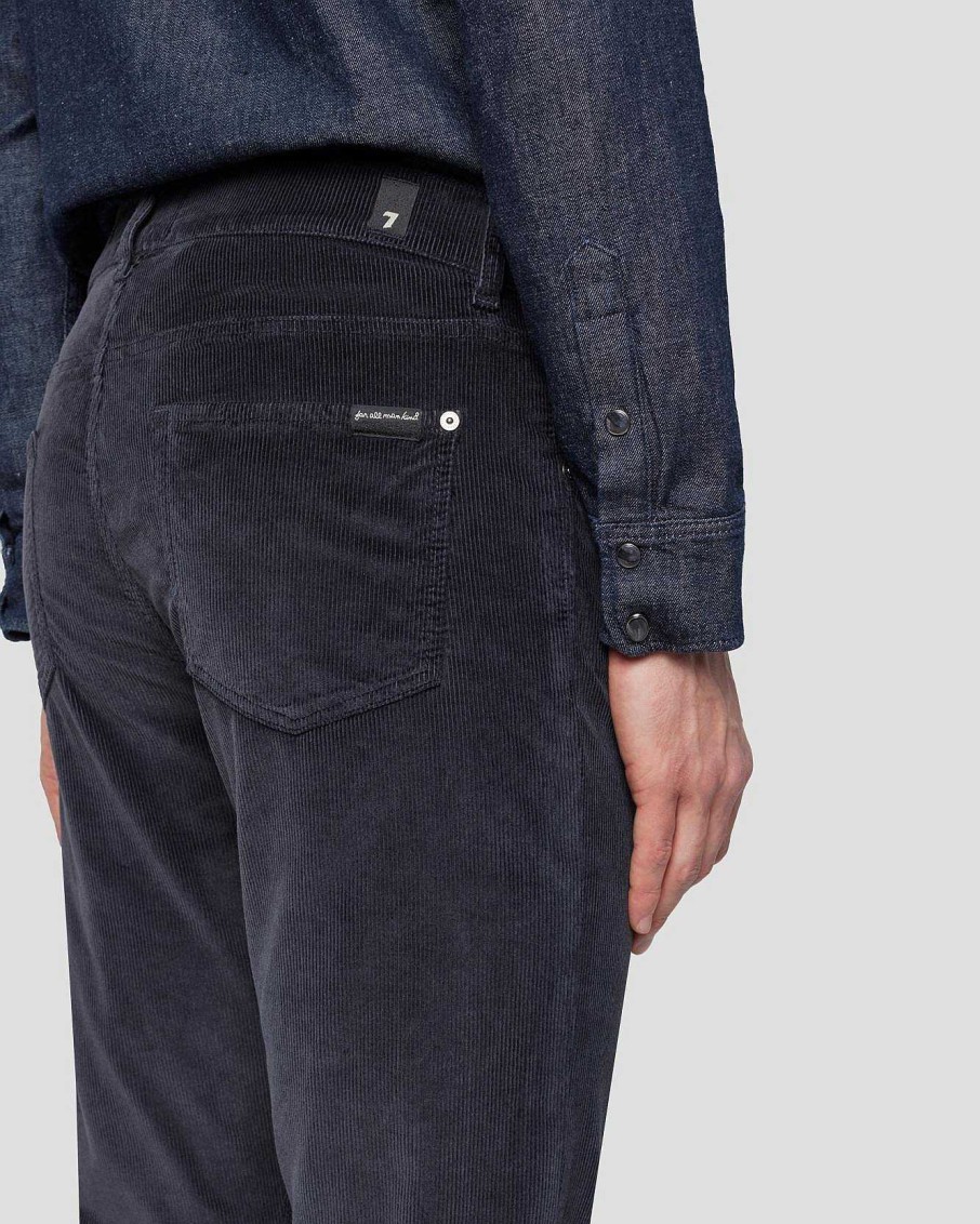 Uomo 7 For All Mankind Pantaloncini E Pantaloni | Velluto A Coste Sottile Affusolato Marina Militare