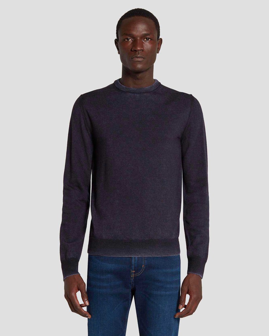 Uomo 7 For All Mankind Maglioni | Maglione In Lana Merino Marina Militare