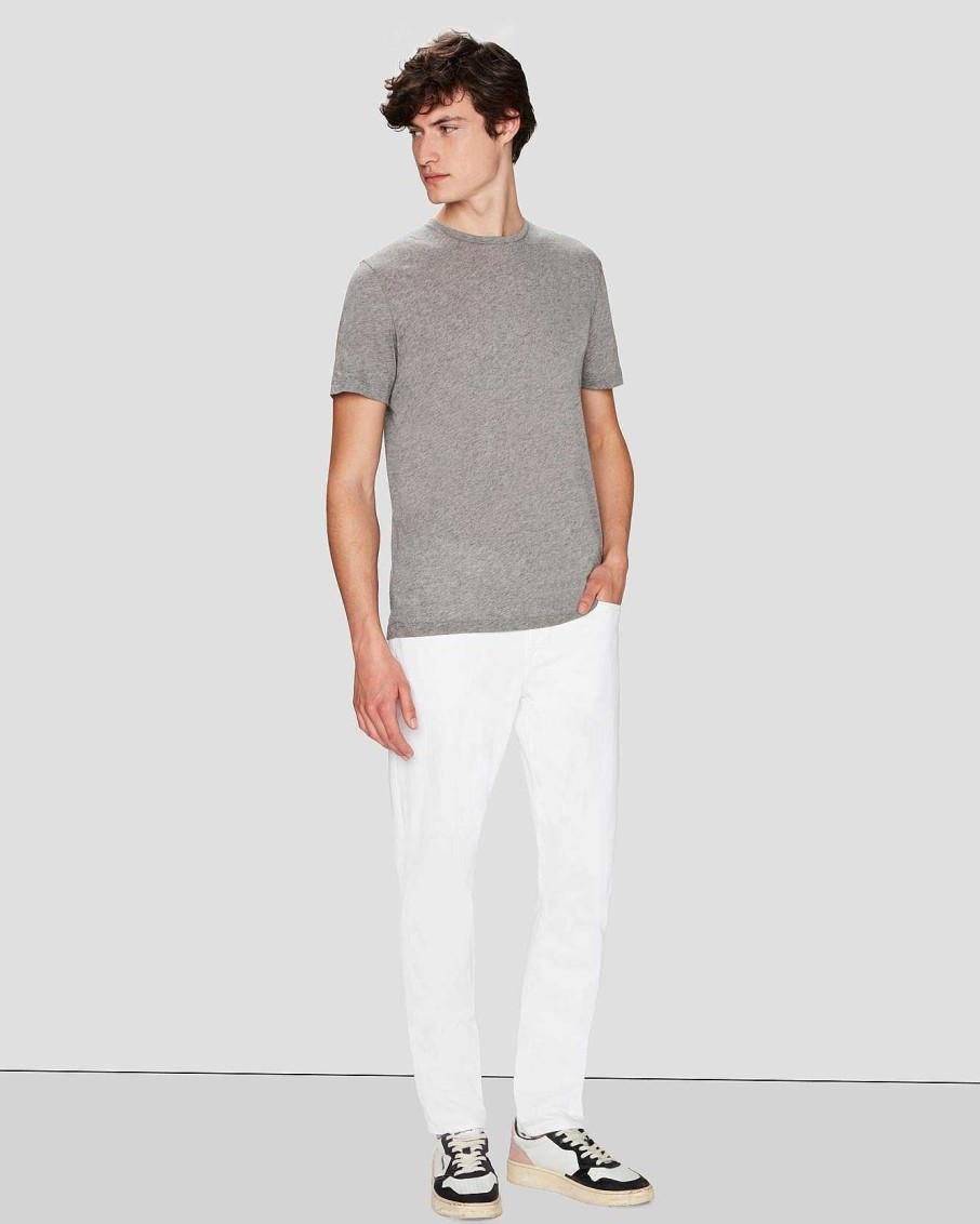 Uomo 7 For All Mankind Magliette | T-Shirt In Misto Cashmere Erica Grigia