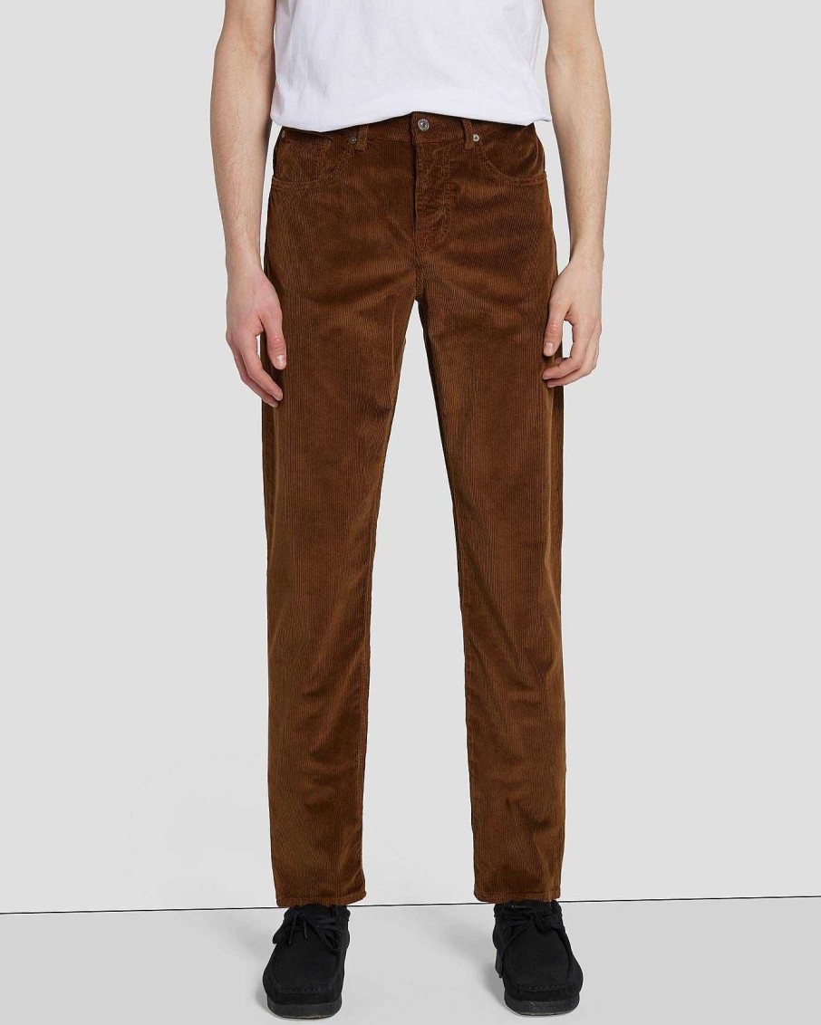 Uomo 7 For All Mankind Pantaloncini E Pantaloni | Velluto A Coste Sottile Affusolato Abbronzatura Elegante