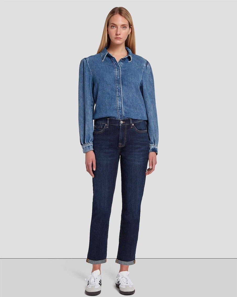 Donne 7 For All Mankind Jeans | Twill Rotto Josefina In Calix